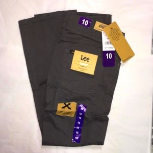 Boys LEE X-treme Straight Leg Pants Gray Sz 10 NEW